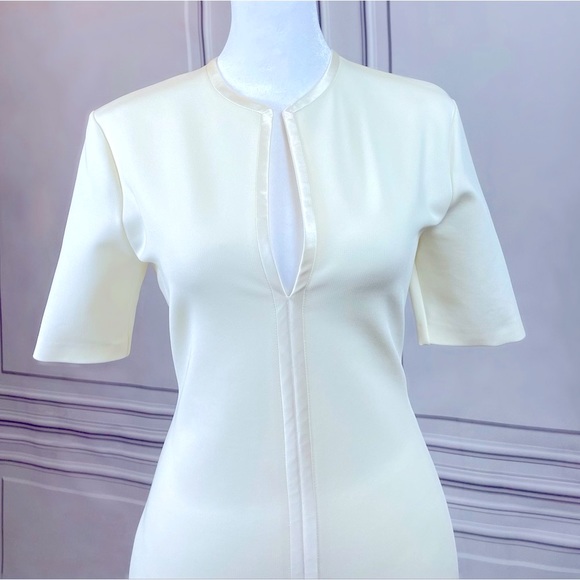 GIVENCHY - Off White Deep V Half Sleeve Dress - Picture 2 of 3